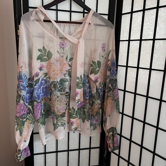Zara sheer floral blouse - Picture 7 of 8
